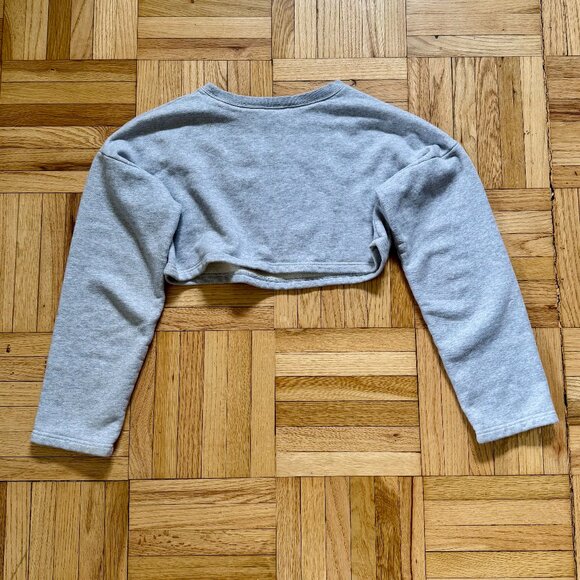 Fiorucci Vintage Angels Cropped Sweateshirt Grey Fleece Sz XS - Picture 10 of 11